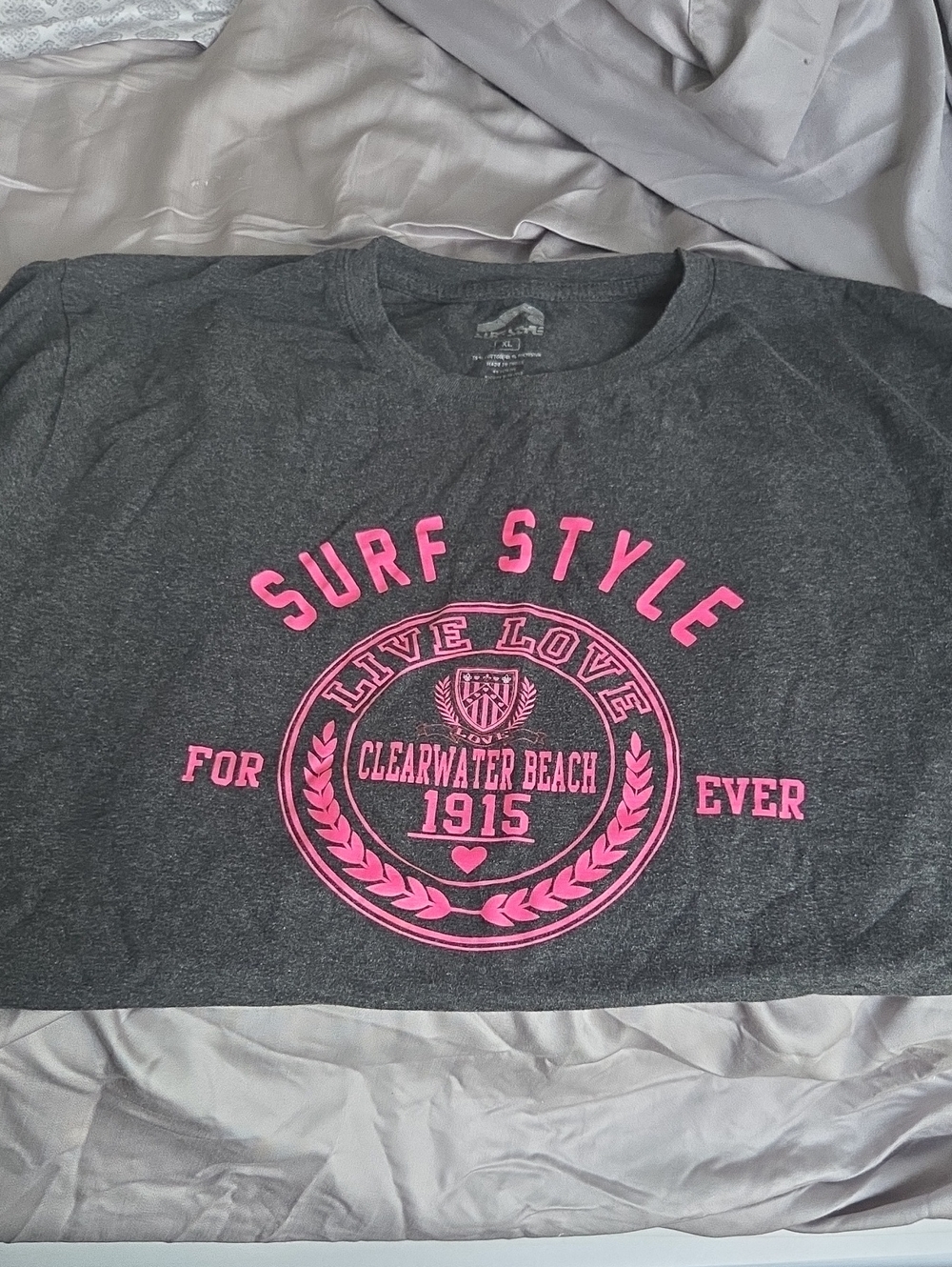 Surf Style Charcoal Heather Tee with Light Gray Logo